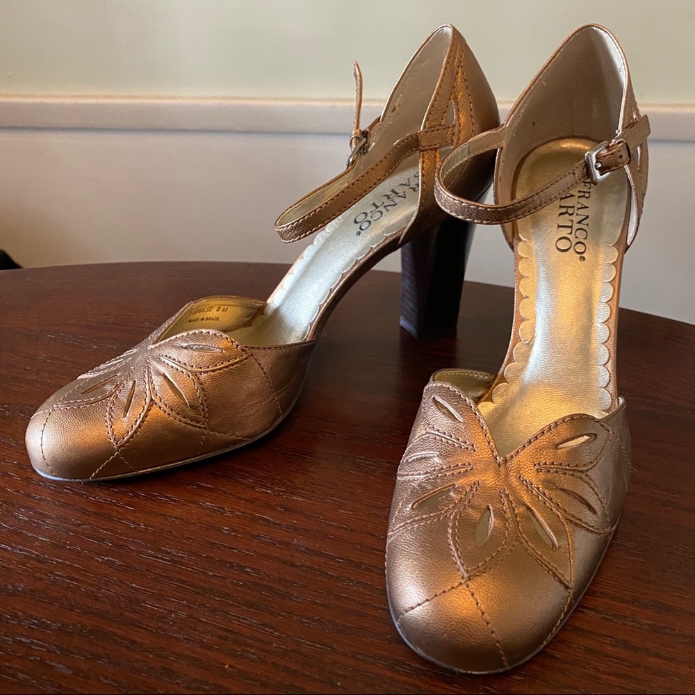 Franco Sarto Bronze Mary Jane Heels size 8 - Picture 4 of 12